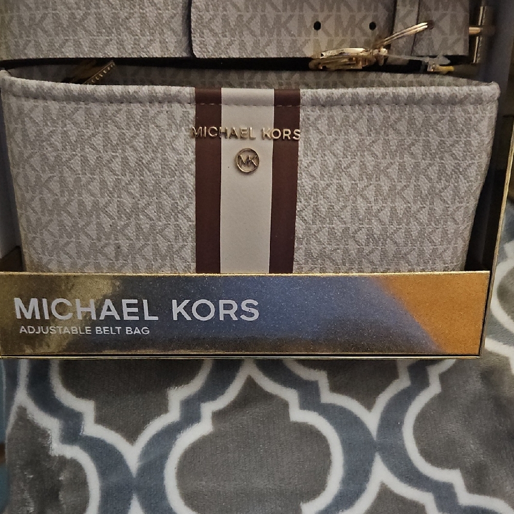 Michael Kors Gray Belt Bag with Signature Style